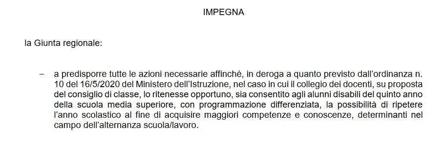 impegno giunta regionale